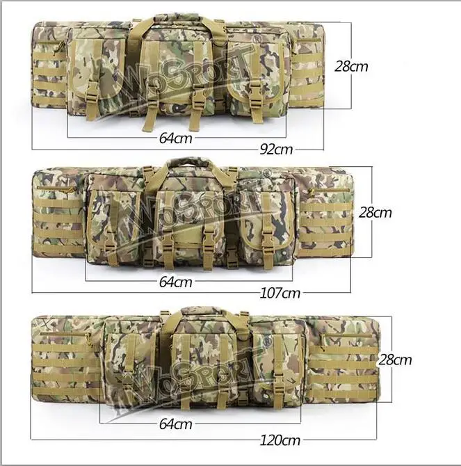 

WoSporT Three Sizes Multicolo Tactical Double Carbine Case Dual Two Rifles Bag Large Gun Hunting Shooting Paintball