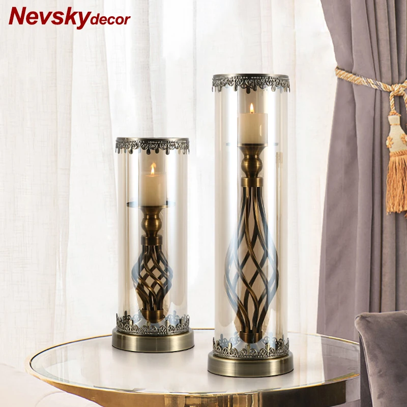

Candle stand decorations home Cylinder Romantic Candlelight Dinner Pilla holder lights Home For Wedding Decoration Centerpiece