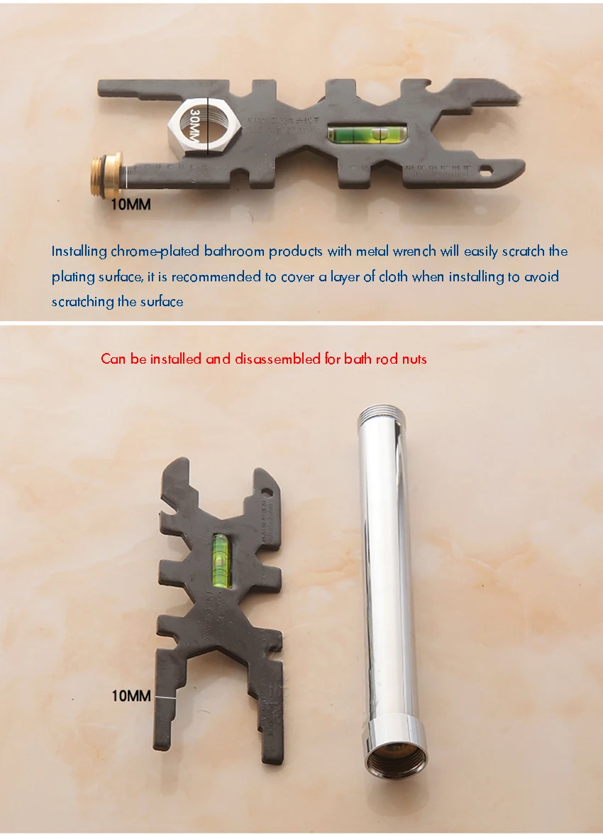 Многофункциональный кран и раковина монтажный ключ ванная комната/кухня сантехника Bubbler открывалка для бутылок в форме гаечного ключа, масштаб, уровень функции