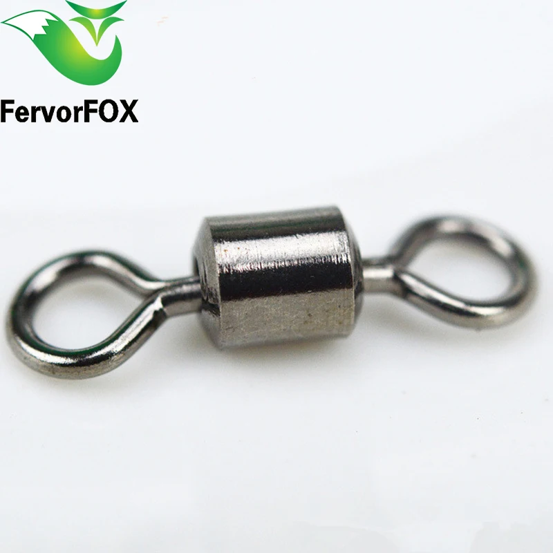 100pcs/lot fishing swivels Ball Bearing swivel with safety snap solid