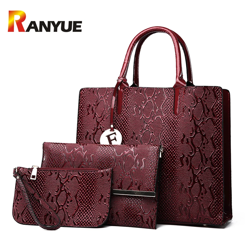 

RANYUE Serpentine Women Leather Handbags Luxury Snake Women Shoulder Bag 2018 Spring Ladies Hand Bags Casual Tote Bag Sac A Main