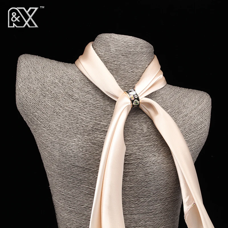 R&X Holder Slide Tube Scarf Fashion Buckle Buckle Clip Brooches Woman