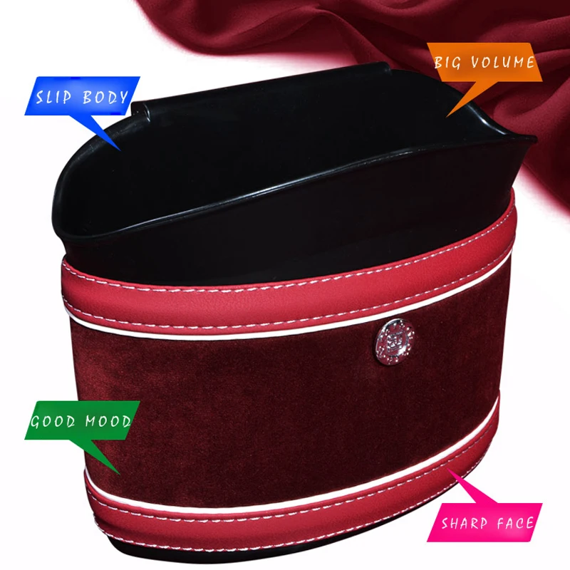 

E-FOUR Faddish Car Rubbish Bin ABS+Leather Diamond Trash Garbage Car Umbrella Mini Dust Bin Bucket Stow Tidying Accessories Cars