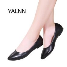 YALNN/Женская обувь; новые кожаные туфли на платформе и каблуке; белые женские кожаные туфли с острым носком для девочек