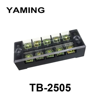 

10pcs/lot TB-2505 25A 5 Position 600v terminal block TB Series fixing screw terminals barrier Strip Dual Row