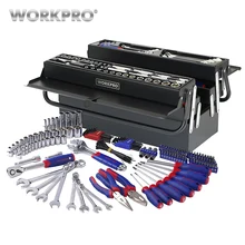 WORKPRO 183PC Repair Tool Set Homeowner s Tool Kit With 5 Compartment Cantilever Screwdriver Ratchet Wrench