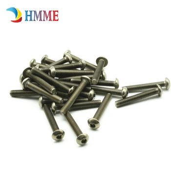 

Titanium Bolts Hexagon M5 M6 Round Head Ti Bolt Ti Color not Polished Allen Drive Pure Titanium Screws ISO7380 Gr2 Fastener