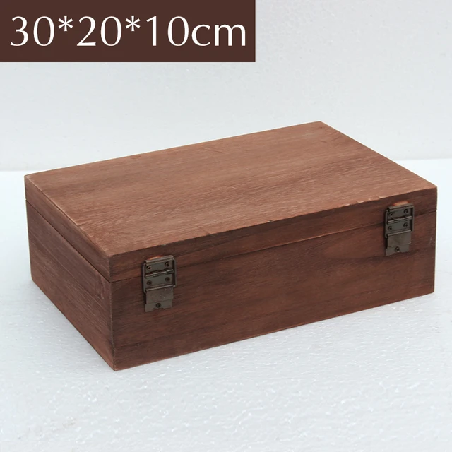 En Bois Carré Charnière Rangement Boite Artisanat Cadeau Poussière  Bijouterie