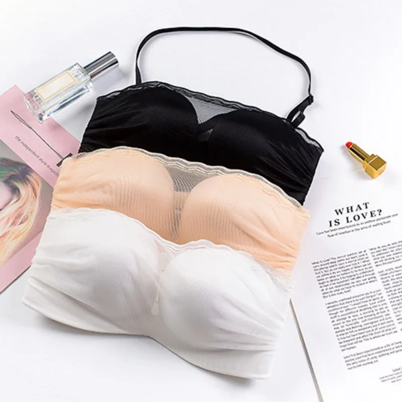 ROPALIA Invisible Bra Strapless Bralette 1/2 Cup Party Wedding Lady Magic Underwear Sexy Lingerie Female Seamless Temptation Bra