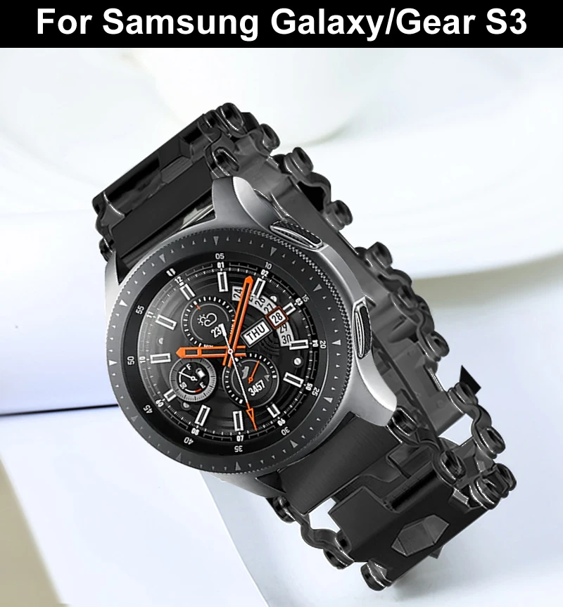 Металлические ремешки для инструментов для samsung Galaxy Watch 46 мм gear S3 ремешок для часов браслет Garmin Fenix 3 HR 5X ремешок для часов с отверткой