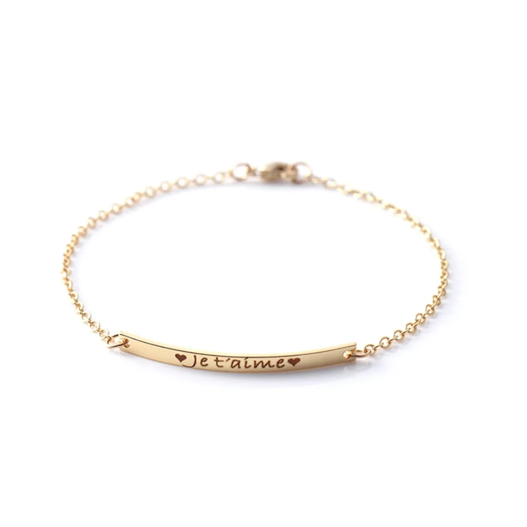 Punk Personalized Name ID Bangle For Women Men DIY Custom Stainless Steel Engraved Bracelet Charm Couple Lover Romantic Jewelry