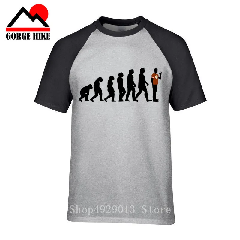 

Geek reverse evolution t-shirt men the Big Bang Theory sheldon cooper t shirt cotton casual fashion short sleeve tshirts male