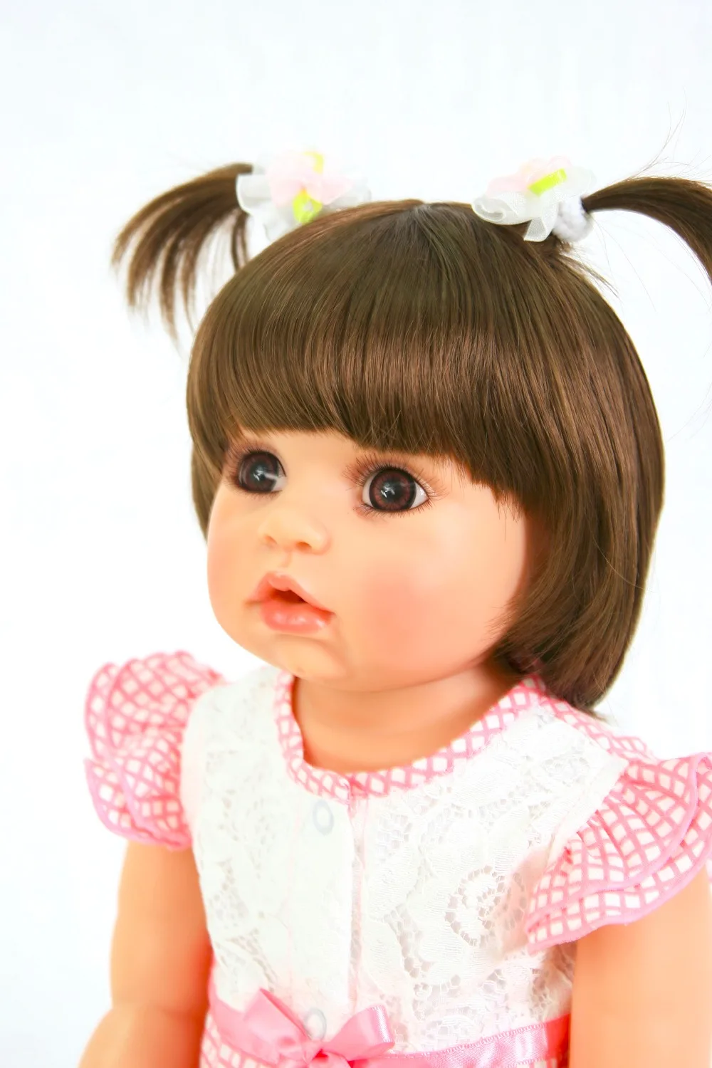 Уникальный дизайн открытый рот reborn baby doll 55 см Виниловая силиконовая настоящая живая маленькая принцесса кукла для детей лучший подарок раннее образование