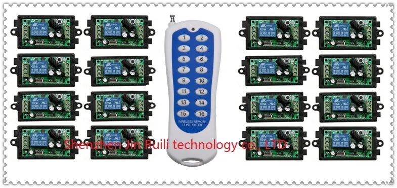 Online Nueva DC12V 1CH 10A sistema de control remoto inalámbrico teleswitch 16CH transmisor + 16 * receptor casa elegante de onda