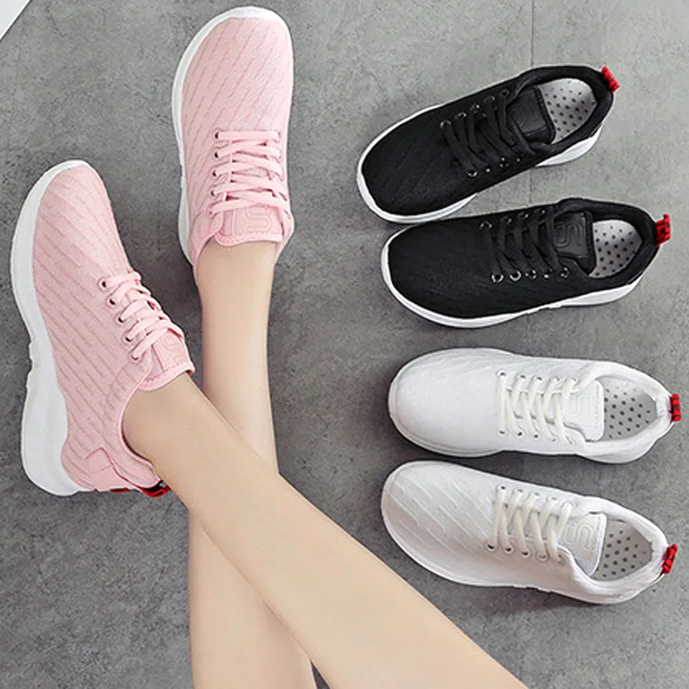 

Hot INS Women casual shoes fashion breathable knitting Walking mesh lace up flat shoes sneakers woman 2018 tenis feminino