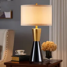 Постсовременный роскошный черный керамические золотистые Американский простой пример дизайна гостиной Bdroom украшение настольная лампа прикроватная