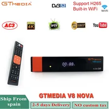 Gtmedia V8 Nova Satellite Receiver Support H.265 Europe 7 Clines Cccam For 1 Year Spain Built Wifi Standard DVB-S2 HD TV Box Gtmedia V8 Nova Satellite Receiver Support H.265 Europe 7 Clines Cccam For 1 Year Spain Built Wifi Standard DVB-S2 HD TV Box