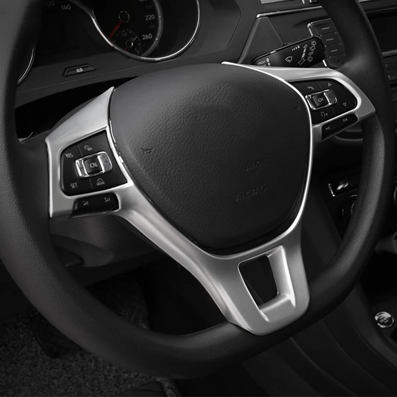Автомобильный Стайлинг ABS Автомобильный руль декоративная блестящая рамка крышка аксессуары для украшения автомобиля подходит для Volkswagen T-Roc