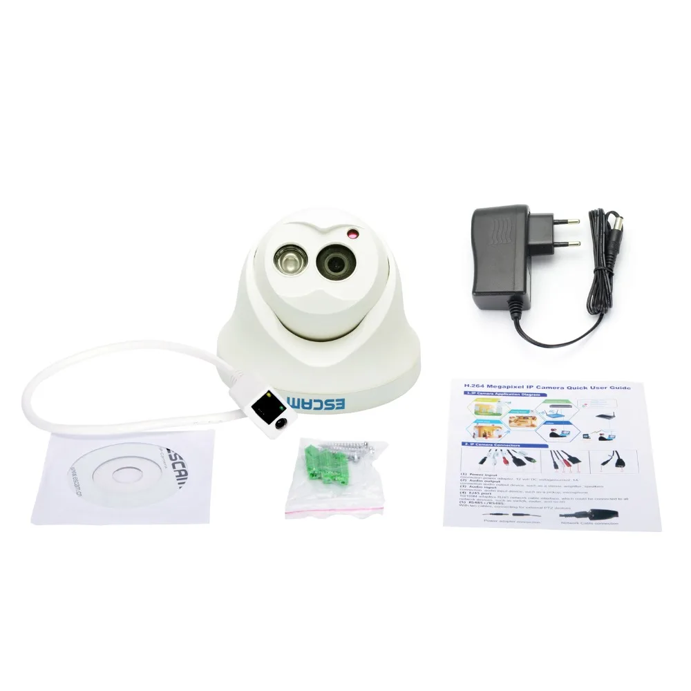 IP камера Escam OWL QD100 с ночным видением Onvif объектив 3 6 мм HD 720P H.264 1/4 CMOS P2P мини