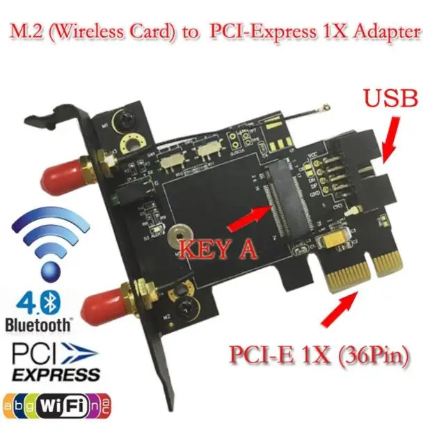M.2(NGFF) беспроводная сетевая карта PCI-e 1xадаптер/M.2 Bluetooth беспроводная сетевая карта/карта расширения