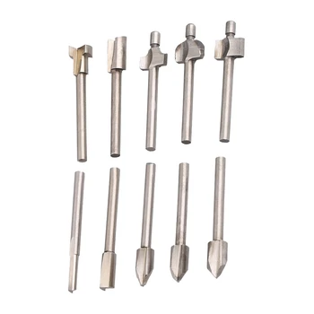 

LIXF 1/8" Shank HSS Titanium Router Bits Fit Dremel Foredom Rotary Tool Set (10pcs)