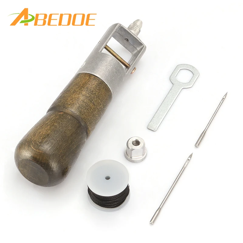 

ABEDOE Handmade Leather Sewing Machine Stitch Sewing Awl Thread Kit Needles Stitch Leather Fabric Leather Craft DIY Hand Tool