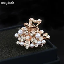 Muylinda, искусственный жемчуг, цветок, маленький зажим для волос, модные женские Стразы, аксессуары для волос, ювелирные изделия