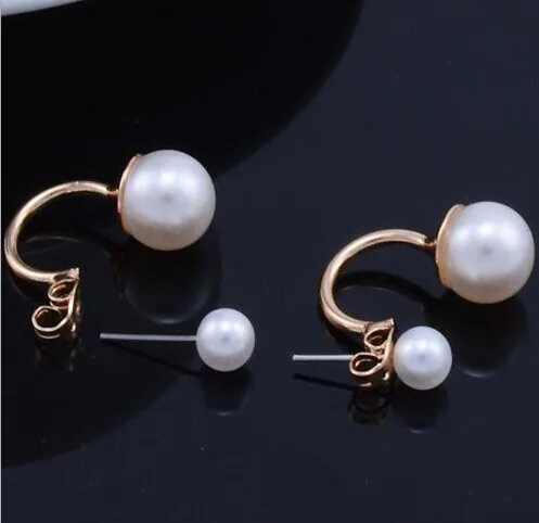

GUVIVI New Design Bright Piercing Ear Stud Women Double Ball Earrings Jewelry Gift Cheap Price