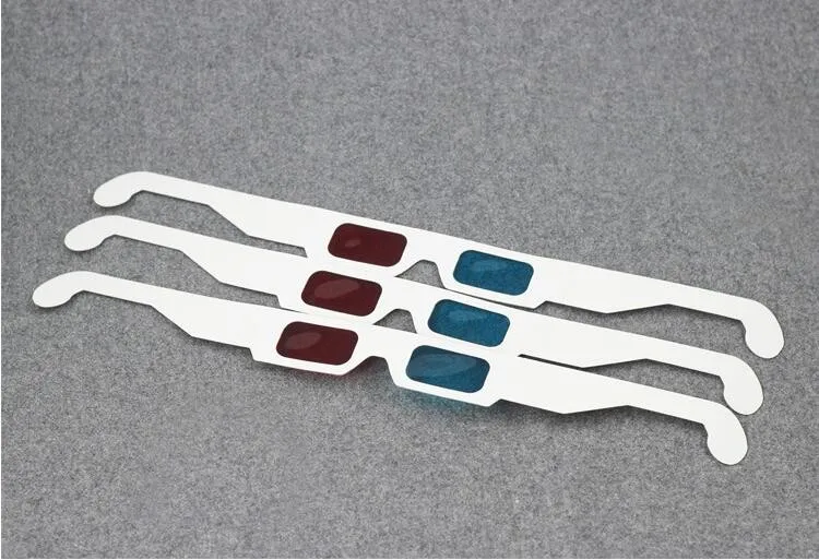 1000PCS Newest Paper Frame 3D Glasses Red Blue / Cyan Colors DHL Free Shipping
