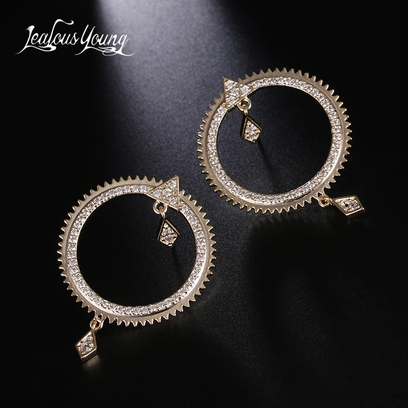 Brand Bulgaria Yellow Gold Color Round Big Stud Earrings For Women