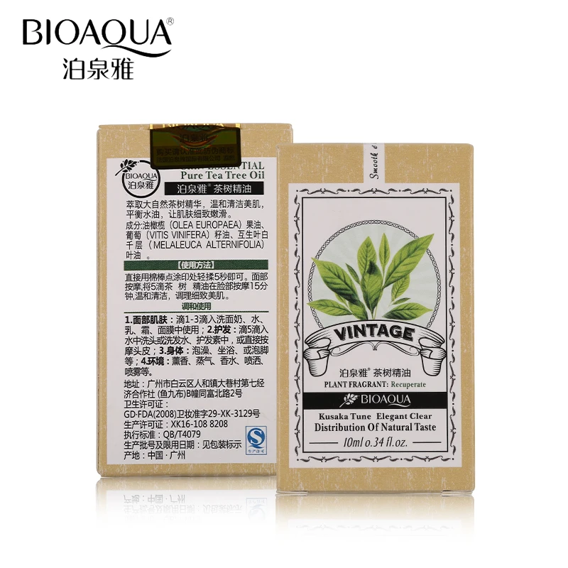 BIOAQUA бренд чистый чай дерево эфирное масло для лица Уход за кожей лица увлажняющий, антивозрастной парфюм массажные масла жидкость 10 мл