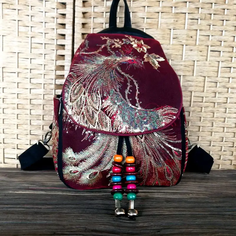 New Traditional Backpacks Teenager Girls National Embroidery Backpack Travel Shoulder Bags School Bag Women Backpacks 332