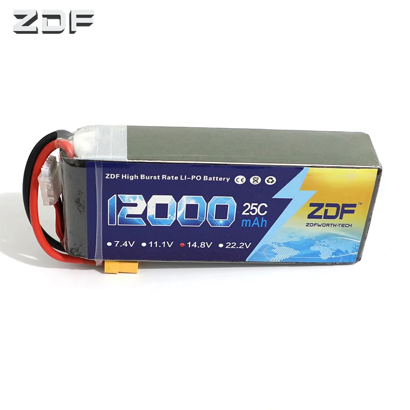 

ZDF Good Quality Lipo Battery 14.8V 4S 12000MAH 25C-50C RC AKKU Bateria for Airplane Helicopter Boat FPV Drone UAV