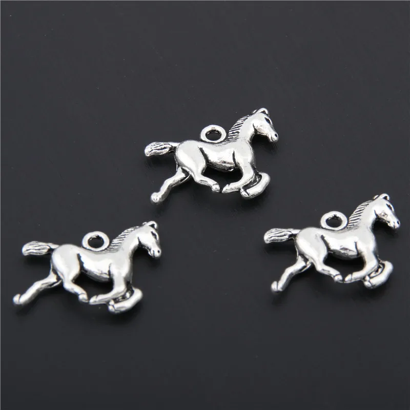 25 шт. тибетские серебряные животные подвеска в виде лошади ювелирных изделий DIY Шарм ручной работы ремесла A2418