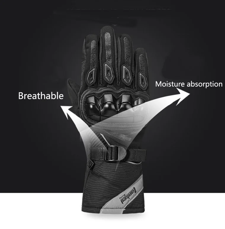 Зимние теплые непромокаемые мотоциклетные перчатки ветрозащитные мотоциклетные перчатки износостойкие Нескользящие черные Размер M L XL XXL