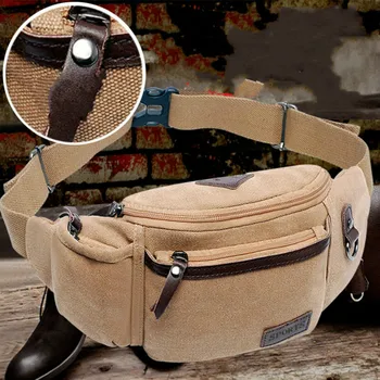

Waist Bag Men Fashion Casual Durable Fanny Waist Pack Belt Canvas New Military Bag Pouch Zipper Pockets High Quality Waist Bag