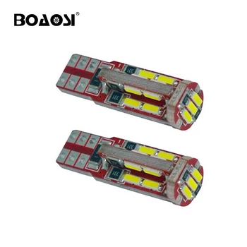 

BOAOSI 10x Car LED Bulbs T10 LED W5W 168 Turn Signal Auto Clearance Lights 12V License Plate Light Trunk Lamp White 3014 SMD