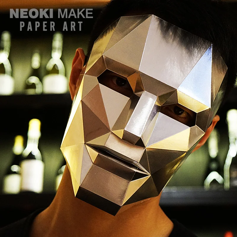 

Handwork Creative Robot Mask Paper Matrix Cosplay 3D DIY Mask Fancy Ball Party Man Women Children Fancy Best Halloween Gift