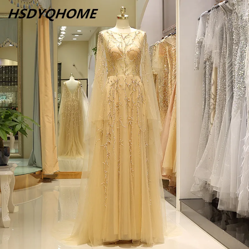 Роскошные вечерние платья HSDYQHOME с глубоким V-образным вырезом и бисером на спине