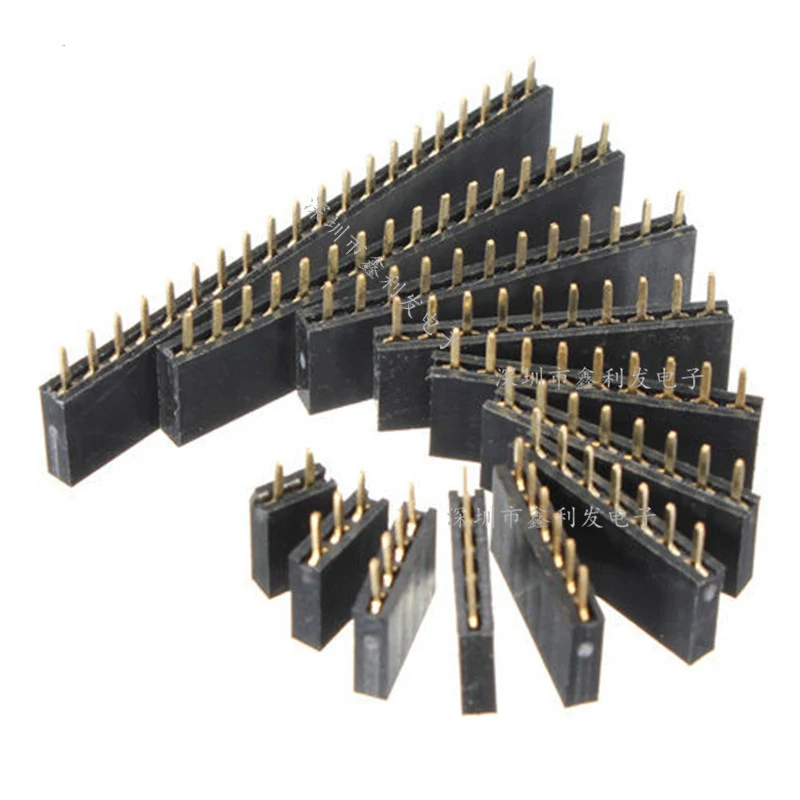 2,54 мм Однорядная Женская 2~ 40P PCB плата сокета штыревой разъем полосы выносной 2/3/4/6/10/12/14/16/20/40Pin для Arduino