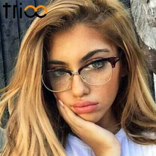 TRIOO Semi Rimless Black font b Gafas b font font b de b font font b