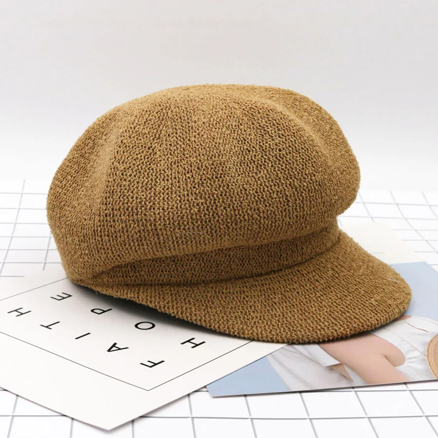 

YWMQFUR New style solid color summer berets for women high quality fashion loop yarn material ladies hat hot item free shipping