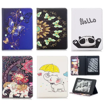 

Flip Cover Stand For Amazon Kindle Paperwhite 1 2 3 6 inch Smart Dormancy Tablet Case Leather Wallet Coloured drawing Panda