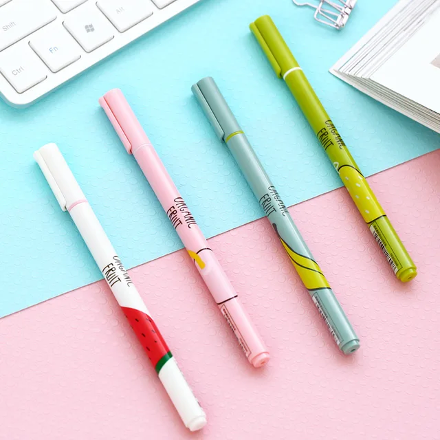4 Styles Kawaii Fruit Jar Black Gel Pens For Kids Gift Writing 4 Styles Kawaii Fruit Jar Black Gel Pens For Kids Gift Writing Supplies Cute Stationery Office