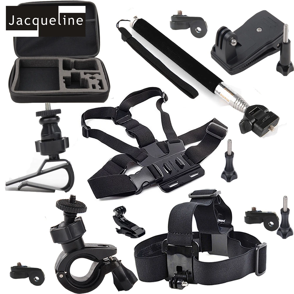 

Jacqueline for Chest Head Pole Monopod Car Bike Mount Kit for Sony AS15 AS20 AS100V AS30 AS200V AZ1 4K AZ1 Mini Sport Action