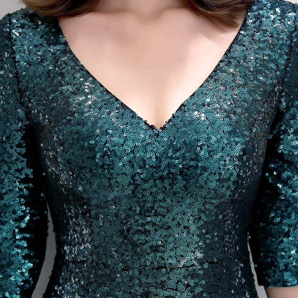 Dress Summer with Sequin Woman Half Sleeve V Neck Mermaid Luxury Long Dress Women Sexy Night Club Party Maxi Ladies Dresses (14)