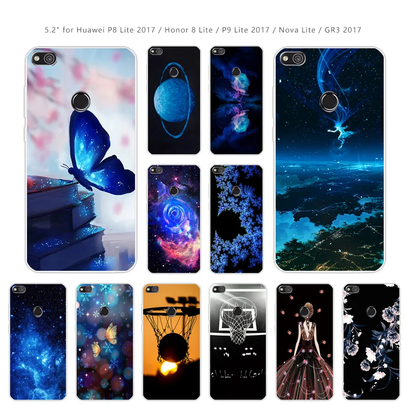 Для Huawei P8 Lite 2017/honor 8 синий чехол для P8Lite 2017 из мягкого ТПУ силикона honor чехлы