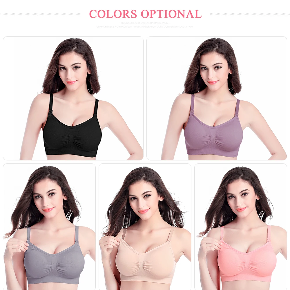 SLAIXIU Maternity Bra for feeding Plus Size Nursing Bra Pregnancy Women Breastfeeding Adjustable Sleep Bras included Breast pad