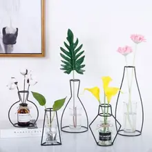 Retro Iron Line Flowers Vase Metal Plant Holder Modern Solid Home Decor Nordic Styles Iron Vase