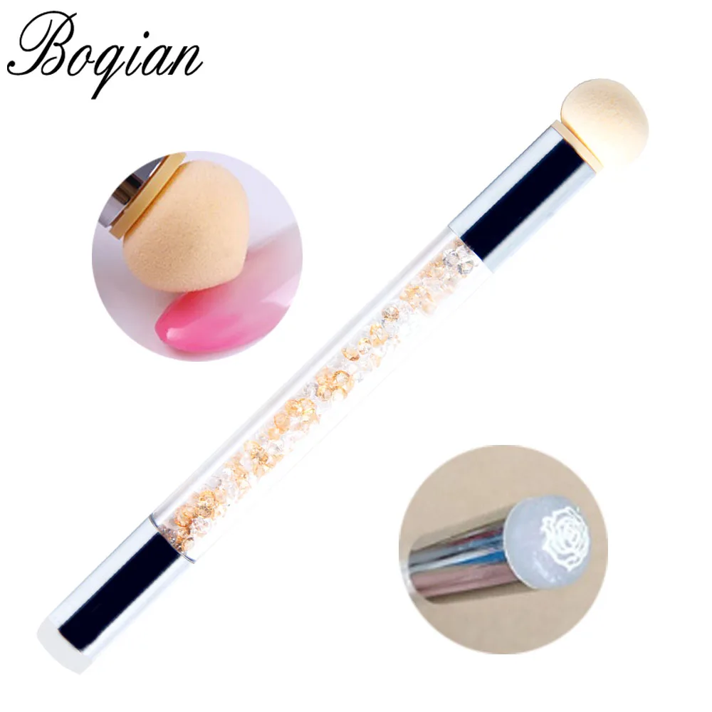 

BQAN Double End Nail Art Gel Polish Color Gradient Brush Sponge Head Transfer Stamping Blooming Dotting Pen Manicure Tool
